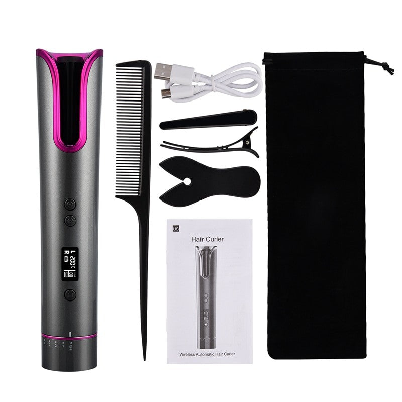 Automatic Hair Curler Ceramic Cordless Curling Iron Rechargeable Hair